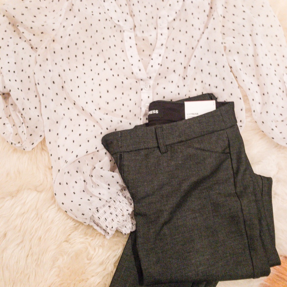 NWT Express Skinny MidRise pant - textured gray